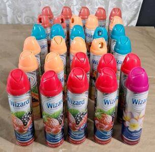 (30) Assorted 10-Oz Cans Of Wizard Odor Neutralizer / Air Freshener Spray