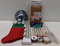Stockings, Wrapping Paper, Baby Pillow, Envelopes, Ribbons, and More