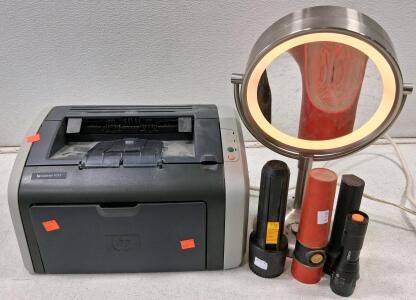 HP LaserJet 1012 Monochrome Laser Printer, Makeup Mirror and More (Turns On)