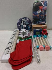 Plastic Swords, Christmas Stockings, Wrapping Paper, Ribbons & Craft Supplies