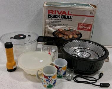 Rival Crock Grill Smokeless Indoor Electric Grill, Original Box and More (Turns On)