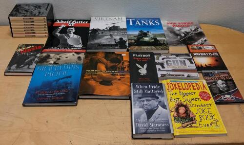 Assorted Books: Military History, Humor, Reference, Boxed Set