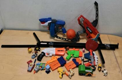 Nerf Mega Thunderbow, Fortnite SP-L, MicroShots, Toy Figures, and Accessories Lot