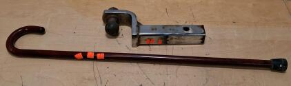 2" Trailer Hitch Receiver & Ball Mount with Walking Cane, Class III/IV, Chrome Steel