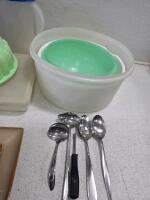 Assorted Kitchenware Lot: Glassware, Ceramic Serveware, Pitchers, Mixing Bowls, Utensils, Plates - 3