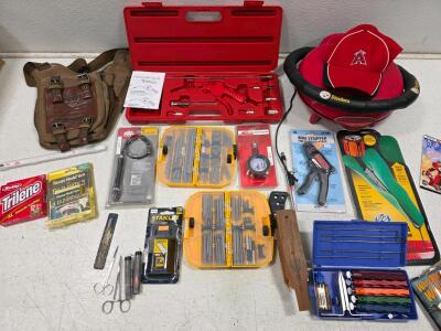 Mixed Tool Lot: Air Blow Gun Kit, DEWALT Tap & Die Sets, Santa Fe Quesadilla Maker, New Tool Packs
