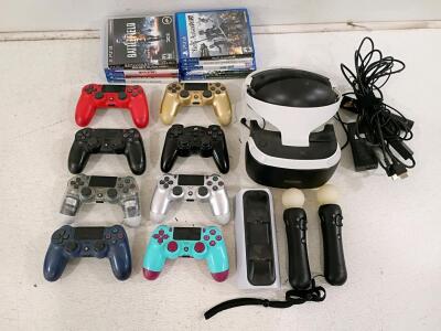 Sony PlayStation VR CUH-ZVR1 Bundle with 7 DualShock 4 Controllers, 2 Move Controllers, and 10 Games
