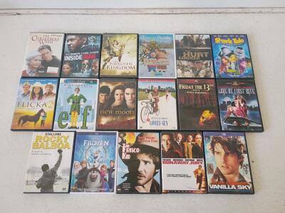 Lot of 17 DVDs: Flicka 2, Elf, Twilight New Moon, Rocky Balboa, Frozen, and More