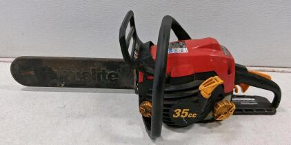 Homelite 35cc Gas Chainsaw with 14" Bar, 2.1 HP, Automatic Oiler, Tool-Free Chain Tensioning (Has Compression)