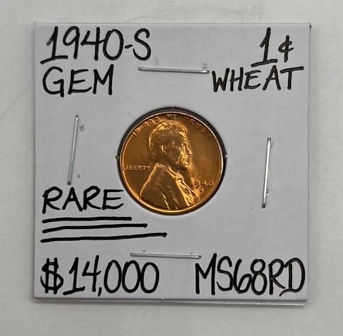 1940-S MS68RD Rare Gem Wheat Copper Penny