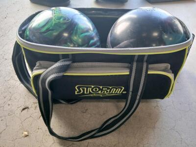 Storm Parallax & Brunswick Karma Bowling Balls (15lb) w/ Storm 2-Ball Tote Bag, USBC Approved