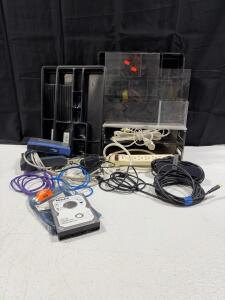 Bulk Office/Tech Lot: Seagate & Maxtor Hard Drives, Actiontec DSL Gateway, Linksys Router, RCA Power Strip