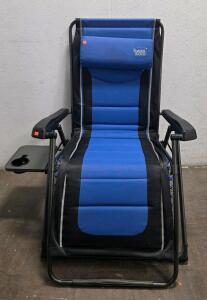 Timber Ridge Zero Gravity Lounger &ndash; Blue/Black, 350 lbs Capacity, Adjustable Recline, Side Table