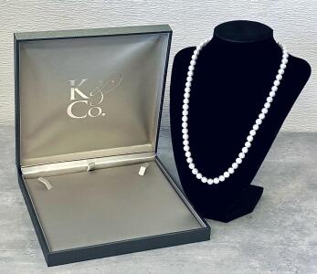K & Co. 18" Freshwater Pearl Necklace, 7.5&ndash;8.0MM Pearls, 14K Gold Clasp