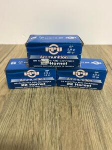 PPU .22 Hornet 45Gr SP Ammunition &ndash; 150 Rounds In Original Boxes