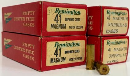 Remington .41 Magnum Unprimed Brass Cases, 200 Count, Index U23266