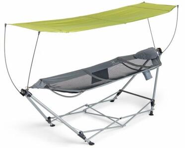 Baltoro Lucania Portable Hammock With Stand And Canopy, 290 lbs Capacity, Alloy Steel Frame, 102 x 34 x 58 In (Shelf F)