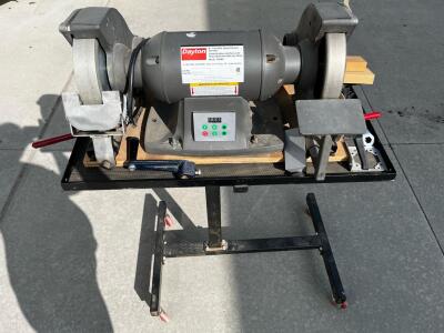 Dayton 2FDB6 8" Variable Speed Bench Grinder, 1.5 HP, 120V, 1800-3450 RPM (Unable To Test, Inspect In Person) (Connex 6)