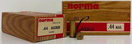 Norma .44 Magnum Brass Reloading Cases, Unprimed, 2 Boxes Of 50, Index No. 808