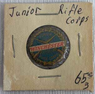 Winchester Junior Rifle Corps Pinback Button, Circa 1920s, 7/8" Diameter