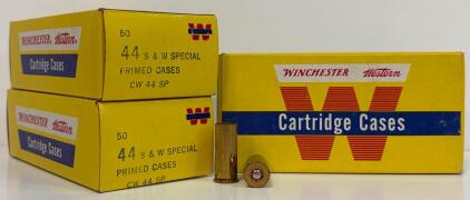 Winchester Western .44 S&W Special Primed Brass Cases, Approx. 130 Count