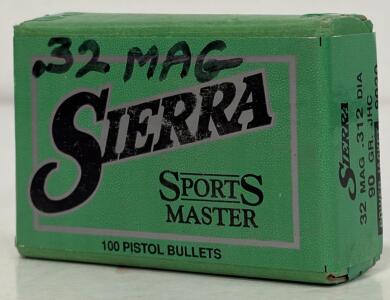 Sierra Sports Master 90gr JHC .32 Magnum Bullets, 100 Count