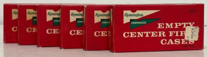 (6) Boxes Remington .17 Remington Centerfire Primed Brass Cases, Index C23164, 108 Count, Original Boxes