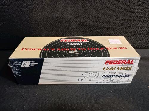 Federal Gold Medal Match .22 LR 40gr Solid Rimfire Ammunition - 500 Rounds, MPN 711B