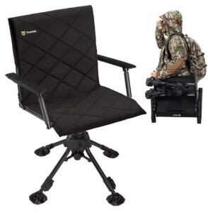 TideWe Swivel Hunting Blind Chair, 330 lb Capacity, Adjustable Height, Silent 360&deg; Rotation (Shelf E)