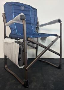 Timber Ridge TR-065M-BL Folding Director's Chair, Blue, 400 lbs Capacity, Side Table (Shelf E)
