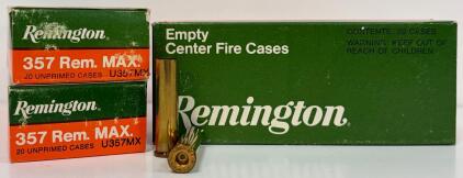 Remington .357 Remington Maximum Unprimed Brass Cases, 60 Count, U357MX, Original Boxes