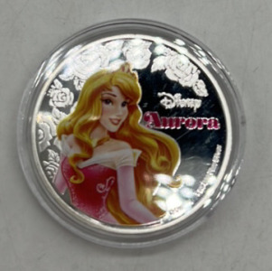 One Troy Ounce .999 Fine Silver Plated Disney Aurora Coin
