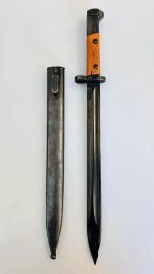 Chinese Type 56 Bayonet with Scabbard, Serial Number E1⺀40 (17 " Overall Length)