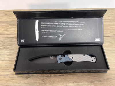 replica Benchmade x KITH Bugout M390 Folding Knife, Limited Edition, Original Box, unable to authenticate