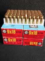 Geco 9x18 Ultra Ammunition, 94gr FMJ, 50 Rounds per Box