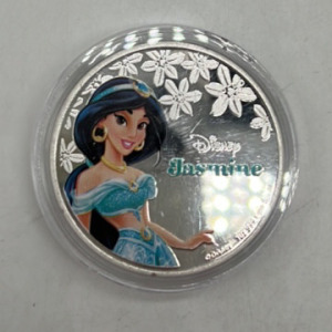 One Troy Ounce .999 Fine Silver Plated Disney Jasmine Coin