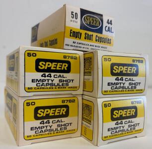 (5) Boxes Speer 8782 .44 Caliber Empty Shot Capsules, 25 Count