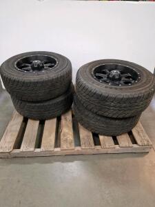 Raceline 17x8.5 Alloy Wheels w/ Wildcat LT265/70R17 Radial A/T Tires, 6x5.5 Lug Pattern, Set of 4