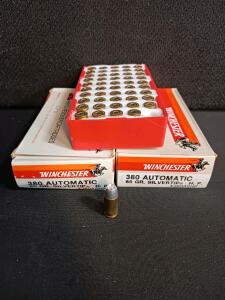 Winchester .380 ACP Silvertip JHP 85 Grain X380ASHP Ammo, 2 Boxes, Approx. 100 Rounds