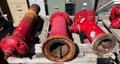 Mueller A-423 Dry Barrel Fire Hydrant, Flange Base, 1972, Red, 2.5/4.5 Inch Outlets, Brea CA