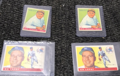 (2) 1933 Goudey Babe Ruth Cards (2) 1955 Topps Ed Lopat