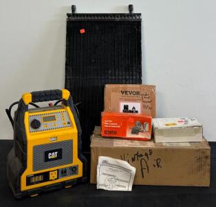 Automotive Tools & Parts Lot: CAT Jump Starter, Radiator, Vintage Air Valve, FRAM G3850 Filter (Shelf G)