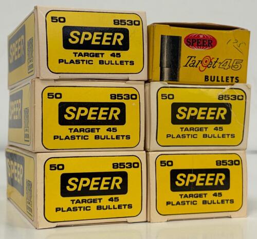 (6) Boxes Speer 8530 Target 45 Plastic Training Bullets, (300 Rounds)