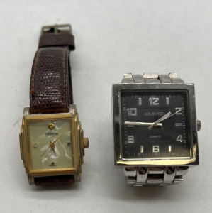 (1) Unlisted Stainless Steel Watch (1) Geneva Watch