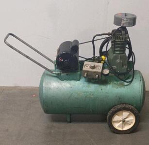 3HP Portable Electric Air Compressor, 20-Gallon Tank, 115/230V, Single Phase, Dual Gauge