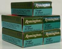 Remington Target 22 Short Standard Velocity Rimfire Ammo, 5 Boxes, 250 Rounds, 29gr SP
