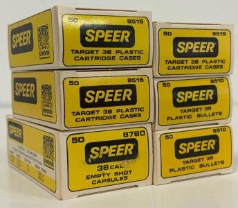 (6) Boxes Speer .38 Special Plastic Training Ammo Components