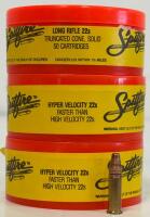 (3) Containers Spitfire Hyper Velocity .22 LR Rimfire Ammunition, Truncated Cone Solid, 50 Rounds per Tub, Lot 1A5660