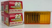 Federal & CCI .22 WMR (22 Magnum) Rimfire, 40gr JHP, Approx. 131 Rounds, Brass Case