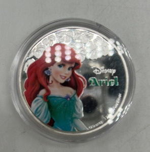 One Troy Ounce .999 Fine Silver Plated Disney Ariel Coin
